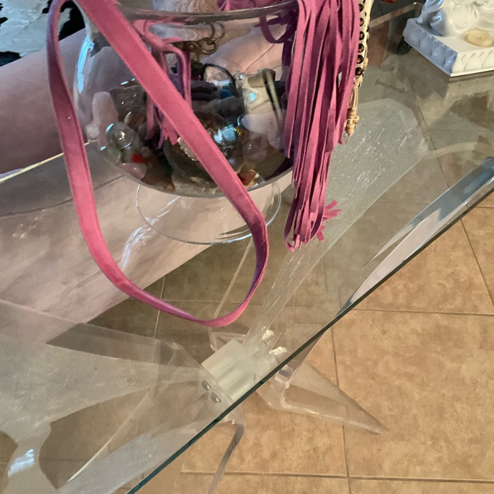 SPELL PURPLE FRINGE LEATHER BAG - Picture 4 of 6